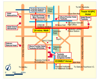 Map around Hotel Route Tsukuba
